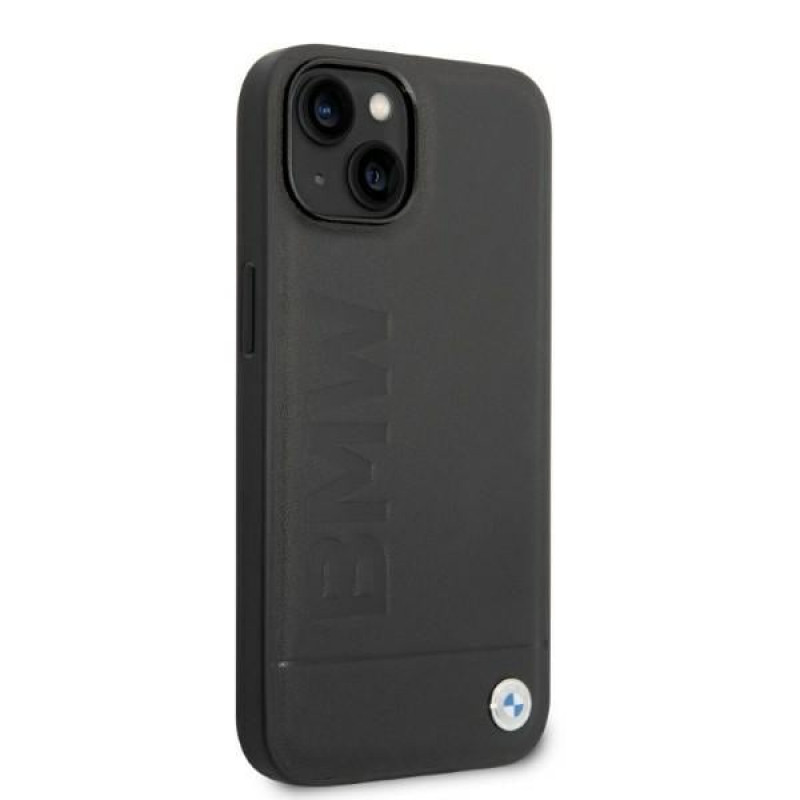 BMW BMHMP14MSLLBK Funda rígida para Apple iPhone 14 Plus / 15 Plus, Signature Logo Imprint MagSafe, negra