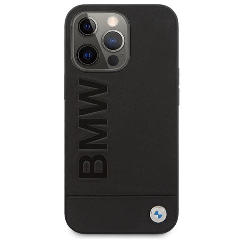 Funda rígida BMW BMHMP14LSLLBK para Apple iPhone 14 Pro, Signature Logo Imprint MagSafe, negra