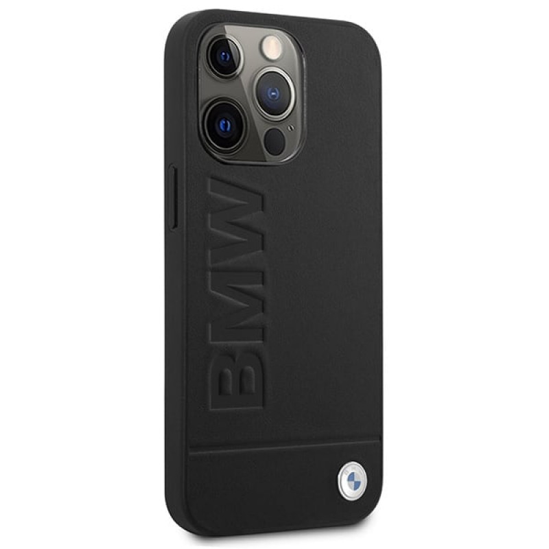 Funda rígida BMW BMHMP14LSLLBK para Apple iPhone 14 Pro, Signature Logo Imprint MagSafe, negra