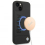 BMW BMHMP14MSLBLBK Funda rígida para Apple iPhone 14 Plus / 15 Plus, Silicona Signature Logo MagSafe, negra
