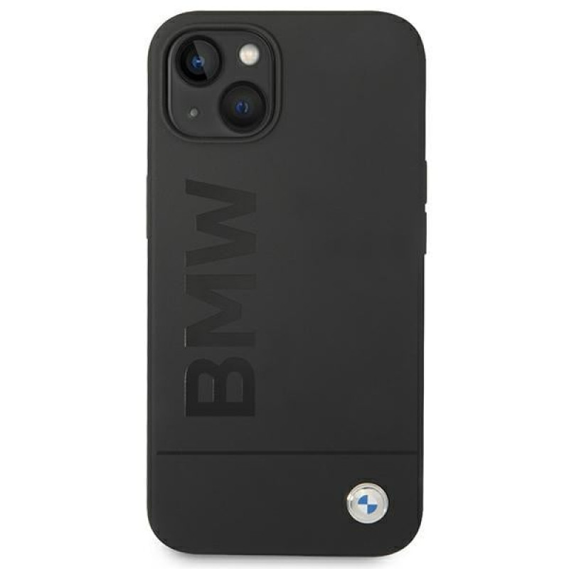 BMW BMHMP14MSLBLBK Funda rígida para Apple iPhone 14 Plus / 15 Plus, Silicona Signature Logo MagSafe, negra