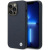 Funda BMW BMHMP14XSILNA para Apple iPhone 14 Pro Max, Silicona Metal Logo MagSafe, azul marino