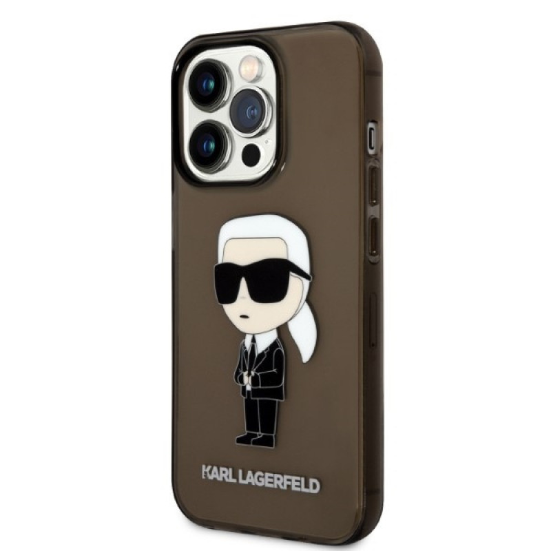 Funda rígida Karl Lagerfeld KLHCP14XHNIKTCK para Apple iPhone 14 Pro Max, Ikonik Karl, negra