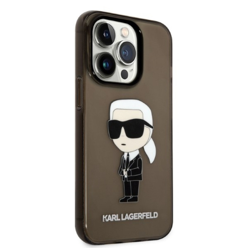 Funda rígida Karl Lagerfeld KLHCP14XHNIKTCK para Apple iPhone 14 Pro Max, Ikonik Karl, negra