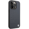 BMW BMHMP14XSLLNA Funda rígida para Apple iPhone 14 Pro Max, Leather Hot Stamp MagSafe, azul marino