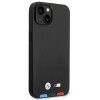 Funda BMW BMHMP14M22PTDK para Apple iPhone 14 Plus / 15 Plus, Leather Stamp Tricolor MagSafe, negra