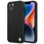 Funda BMW BMHCP14MSLLBK para Apple iPhone 14 Plus / 15 Plus, Leather Stamp, negra