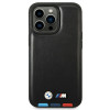 Funda BMW BMHMP14X22PTDK para Apple iPhone 14 Pro Max, Leather Stamp Tricolor MagSafe, negra