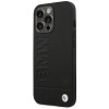 BMW BMHCP14LSLLBK Funda para Apple iPhone 14 Pro, Leather Stamp, negra