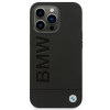 BMW BMHCP14LSLLBK Funda para Apple iPhone 14 Pro, Leather Stamp, negra