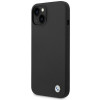Funda BMW BMHCP14SSILBK para Apple iPhone 14, Silicona Metal Logo, negra