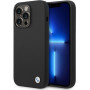 Funda rígida BMW BMHCP14XSILBK Silicone Metal Logo para Apple iPhone 14 Pro Max 6.7", negra