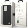 Funda rígida BMW BMHCP14XSILBK Silicone Metal Logo para Apple iPhone 14 Pro Max 6.7", negra