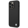 Funda rígida BMW BMHCP14XSILBK Silicone Metal Logo para Apple iPhone 14 Pro Max 6.7", negra