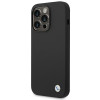 Funda BMW BMHCP14LSILBK para Apple iPhone 14 Pro, Silicone Metal Logo, negra