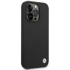 Funda BMW BMHCP14LSILBK para Apple iPhone 14 Pro, Silicone Metal Logo, negra