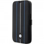 Funda tipo libro BMW BMBKP14L22RVSK Leather Stamp Blue Lines para Apple iPhone 14 Pro 6.1", negra