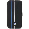 Funda tipo libro BMW BMBKP14L22RVSK Leather Stamp Blue Lines para Apple iPhone 14 Pro 6.1", negra