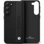 Funda rígida BMW BMHCS23M22RDPK Leather Textured & Stripe para Samsung Galaxy S23+ (S916), negra