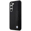 Funda rígida BMW BMHCS23M22RDPK Leather Textured & Stripe para Samsung Galaxy S23+ (S916), negra