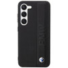 Funda rígida BMW BMHCS23M22RDPK Leather Textured & Stripe para Samsung Galaxy S23+ (S916), negra