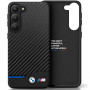 Funda rígida BMW BMHCS23M22NBCK Leather Carbon para Samsung Galaxy S23+ (S916), negra
