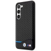 Funda rígida BMW BMHCS23M22NBCK Leather Carbon para Samsung Galaxy S23+ (S916), negra