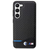 Funda rígida BMW BMHCS23M22NBCK Leather Carbon para Samsung Galaxy S23+ (S916), negra