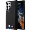 Funda rígida BMW BMHCS23L22PTDK Leather Stamp Tricolor para Samsung Galaxy S23 Ultra (S918), negra