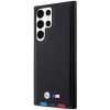 Funda rígida BMW BMHCS23L22PTDK Leather Stamp Tricolor para Samsung Galaxy S23 Ultra (S918), negra
