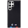 Funda rígida BMW BMHCS23L22PTDK Leather Stamp Tricolor para Samsung Galaxy S23 Ultra (S918), negra