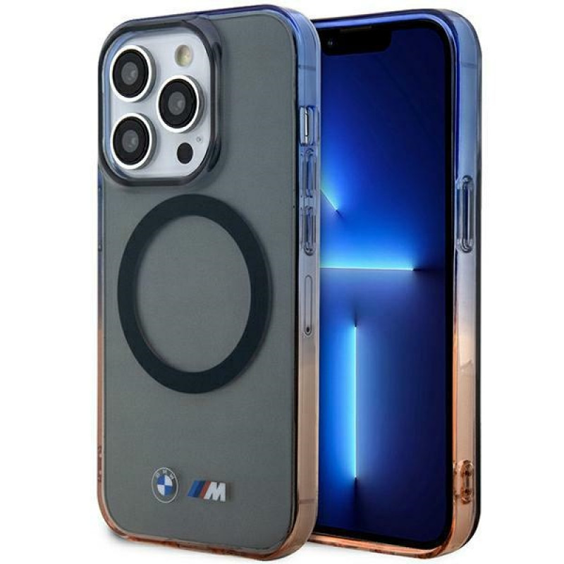 Funda rígida BMW BMHMP14XHTGE Gradient Bumper para Apple iPhone 14 Pro Max, gris, MagSafe