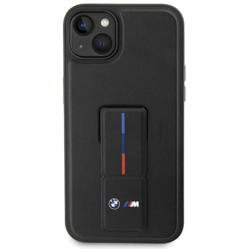 Funda BMW Grip Stand Hot Stamp para Apple iPhone 14 / 15 / 13, negra