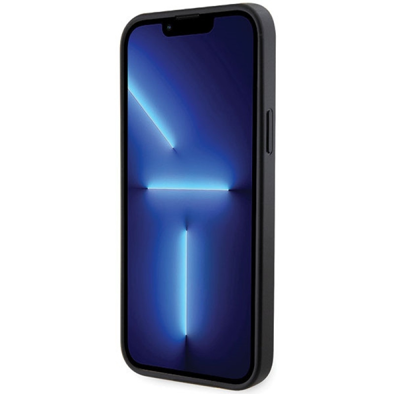 Funda BMW Grip Stand Hot Stamp para Apple iPhone 14 / 15 / 13, negra