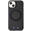 Funda rígida BMW BMHMP14MHGPK Pattern MagSafe para Apple iPhone 14 Plus / 15 Plus, gris