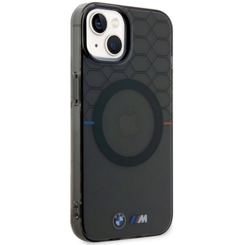 Funda rígida BMW BMHMP14SHGPK Pattern MagSafe para Apple iPhone 14, gris