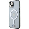 Funda rígida BMW BMHMP14MHCRS Silver Ring MagSafe para Apple iPhone 14 Plus / 15 Plus, transparente
