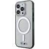 Funda rígida BMW BMHMP14LHCRS Silver Ring MagSafe para Apple iPhone 14 Pro, transparente