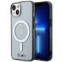 Funda rígida BMW BMHMP14SHCRS Silver Ring MagSafe para Apple iPhone 14, transparente
