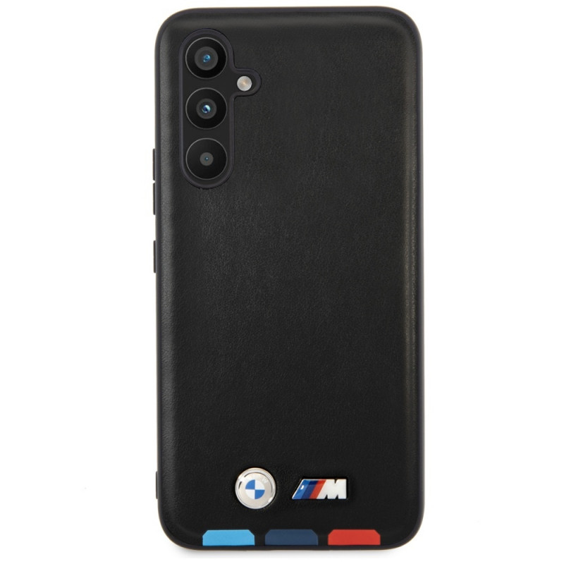 Funda rígida BMW BMHCSA5422PTDK Leather Stamp Tricolor para Samsung Galaxy A54 (A546), negra