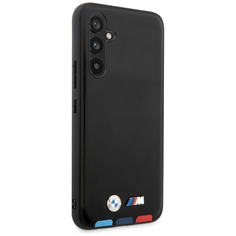 Funda rígida BMW BMHCSA5422PTDK Leather Stamp Tricolor para Samsung Galaxy A54 (A546), negra