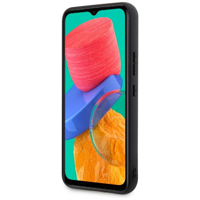 Funda rígida BMW BMHCSA5422PTDK Leather Stamp Tricolor para Samsung Galaxy A54 (A546), negra