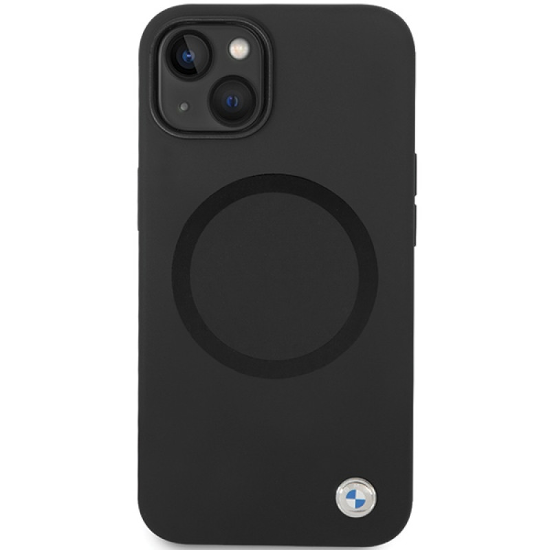 Funda BMW BMHMP14SSILBK2 Signature Liquid Silicone MagSafe para Apple iPhone 14, negra