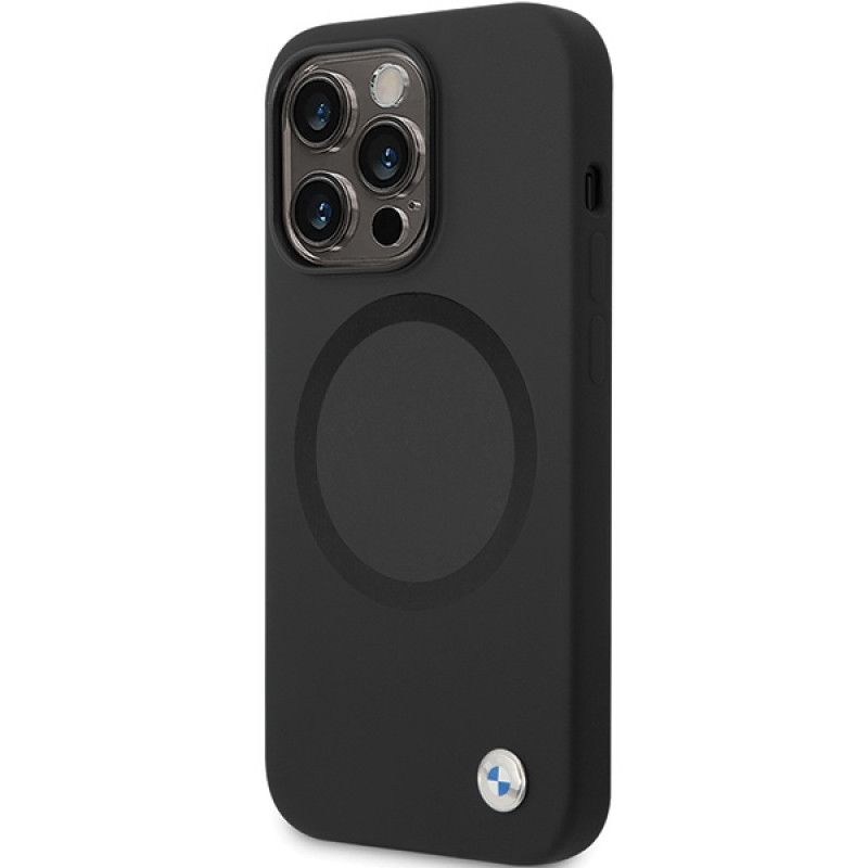 Funda BMW BMHMP14XSILBK2 Signature Liquid Silicone MagSafe para Apple iPhone 14 Pro Max, negra