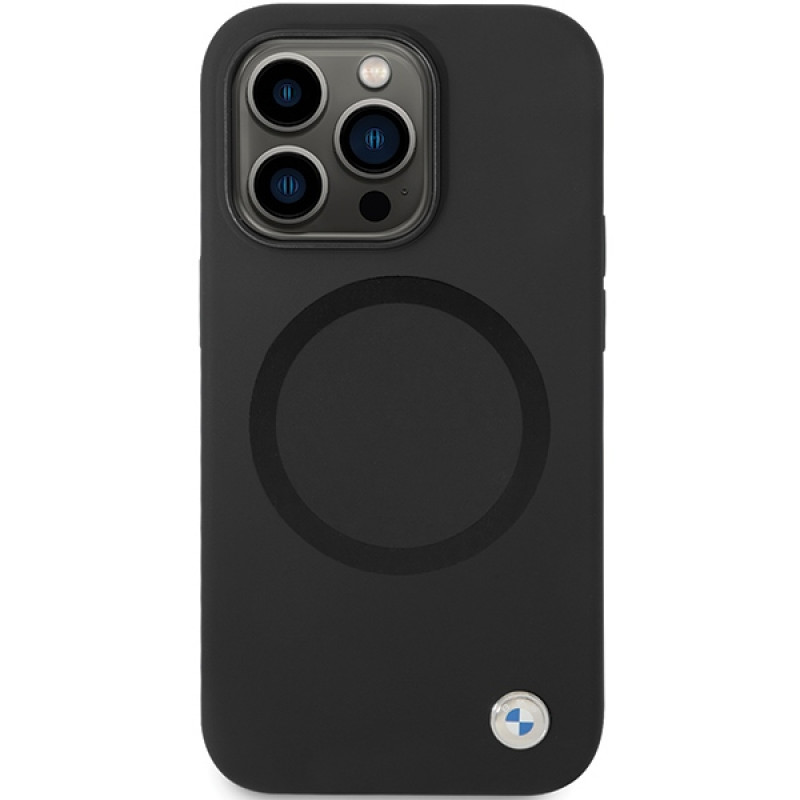 Funda BMW BMHMP14XSILBK2 Signature Liquid Silicone MagSafe para Apple iPhone 14 Pro Max, negra