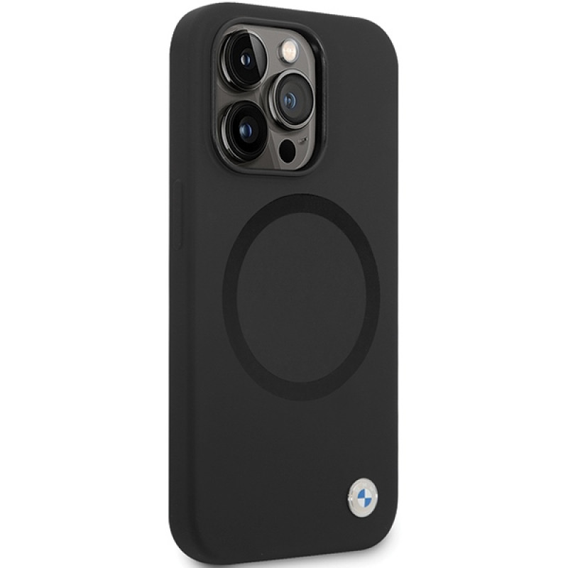 Funda BMW BMHMP14XSILBK2 Signature Liquid Silicone MagSafe para Apple iPhone 14 Pro Max, negra