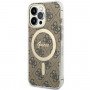 Funda rígida Guess GUHMP13LH4STW 4G MagSafe para Apple iPhone 13 Pro, marrón