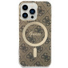 Funda rígida Guess GUHMP13LH4STW 4G MagSafe para Apple iPhone 13 Pro, marrón