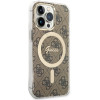 Funda rígida Guess GUHMP13LH4STW 4G MagSafe para Apple iPhone 13 Pro, marrón