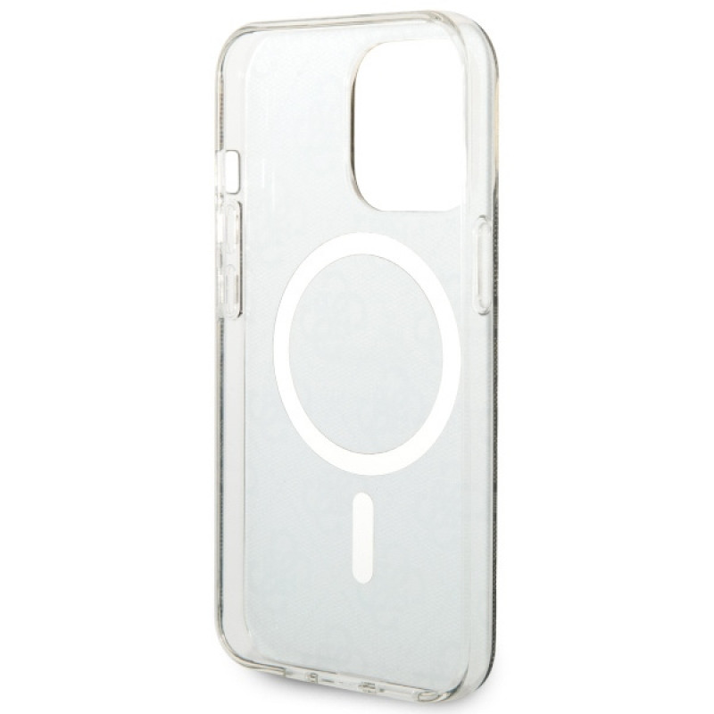 Funda rígida Guess GUHMP13LH4STW 4G MagSafe para Apple iPhone 13 Pro, marrón
